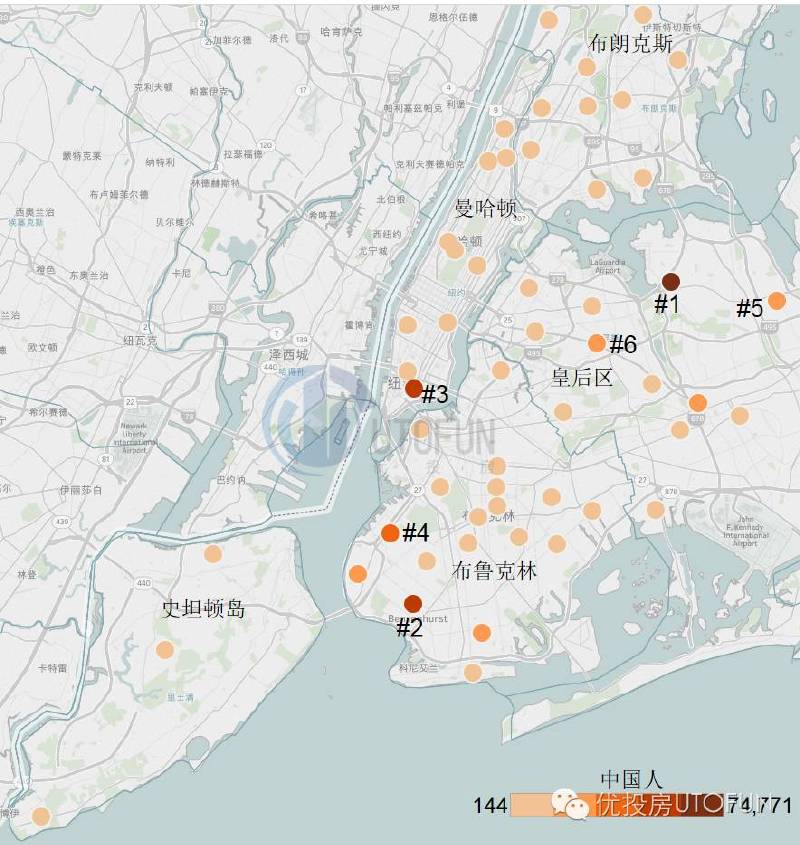 纽约市华裔人口分布