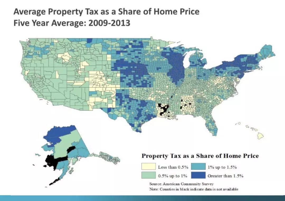 美国各州房产税率一样吗？