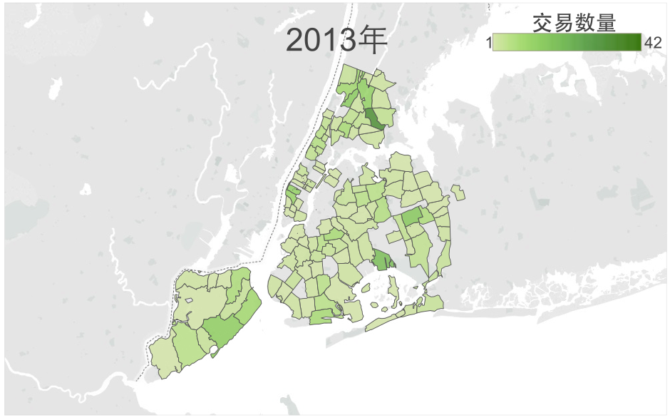 2013纽约中低端住宅交易数量