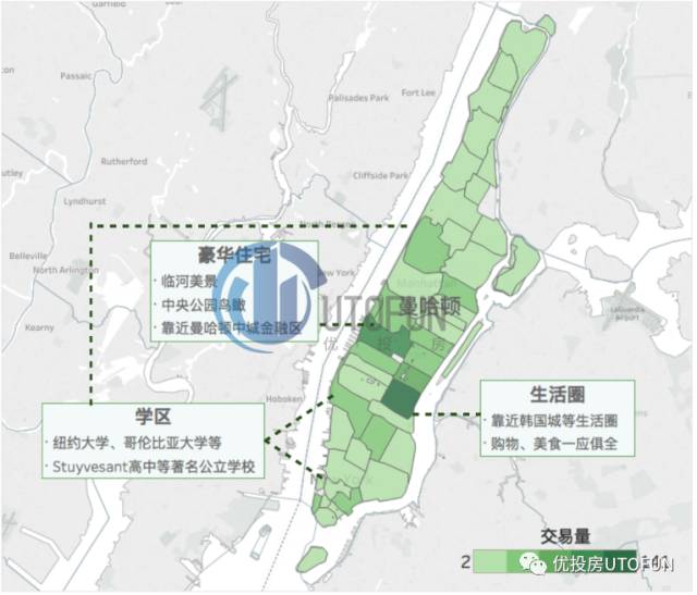 2015年纽约市华人房产交易量分布图
